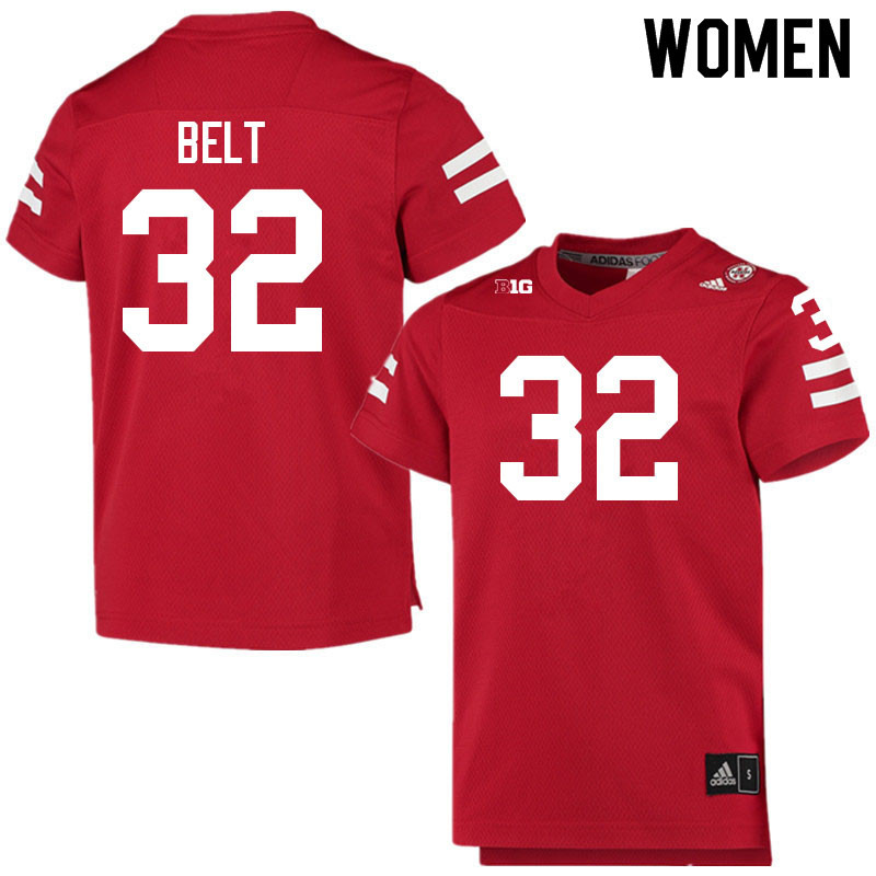 Women #32 Brody Belt Nebraska Cornhuskers College Football Jerseys Sale-Scarlet